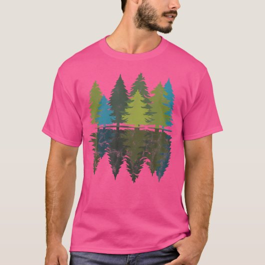 Forest Pine Trees Camping Wandelen Natuur Outdoor  T-shirt (Voorkant)