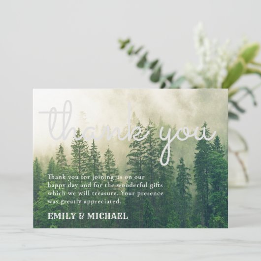 Forest Pine Trees Dank u Kaart Rustieke Kraft (Staand voorkant)