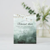 Forest, Pine Trees Lights Groene repetitie diner Kaart (Staand voorkant)