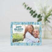 Forest Pine Trees Moon Stars CUSTOM FOTO Holiday Briefkaart (Staand voorkant)