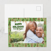 Forest Pine Trees Moon Stars CUSTOM FOTO Holiday Briefkaart (Voorkant / Achterkant)