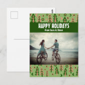 Forest Pine Trees Moon Stars CUSTOM FOTO Holiday Briefkaart (Voorkant / Achterkant)