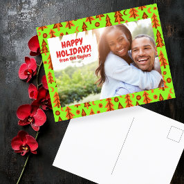 Forest Pine Trees Moon Stars CUSTOM FOTO Holiday Briefkaart