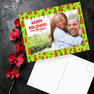 Forest Pine Trees Moon Stars CUSTOM FOTO Holiday Briefkaart