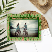 Forest Pine Trees Moon Stars CUSTOM FOTO Holiday Briefkaart