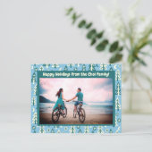 Forest Pine Trees Moon Stars CUSTOM FOTO Holiday Briefkaart (Staand voorkant)