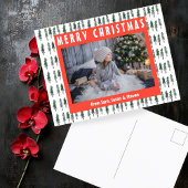 Forest Pine Trees Waterverf CUSTOM PHOTO Holiday Briefkaart