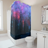 Forest Pines - Starry Sky Shower-gordijn Douchegordijn (In situ)