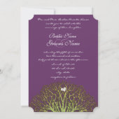 Forest Plum Green Woodpecker Tree Wedding Invites Kaart (Achterkant)