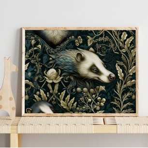 Forest Possum Hidden Animal Possum Wall Print