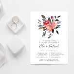 Forest Posy Rehearsal Dinner Invitation Kaart<br><div class="desc">Elegant floral rehearsal-diner-uitnodigingen zijn voorzien van een waterverf van roze en perzikerappelbloemen met een groene botanische foliage,  die uw repetitieve dinergegevens in een kic-off-black lettering gooit. Inclusief ruimte voor zowel de heroefening van de huwelijksceremonie als het feest of het avondeten. Uitvindingen omkeren naar vaste spar groen.</div>