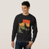 Forest Predator Howling Wolf Animal Retro Wolf Trui (Voorkant volledig)