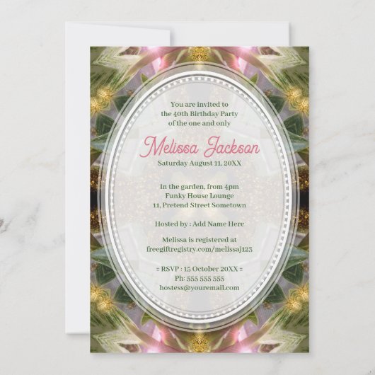 Forest Princess Fab 40ste geboortedag Kaart (Achterkant)