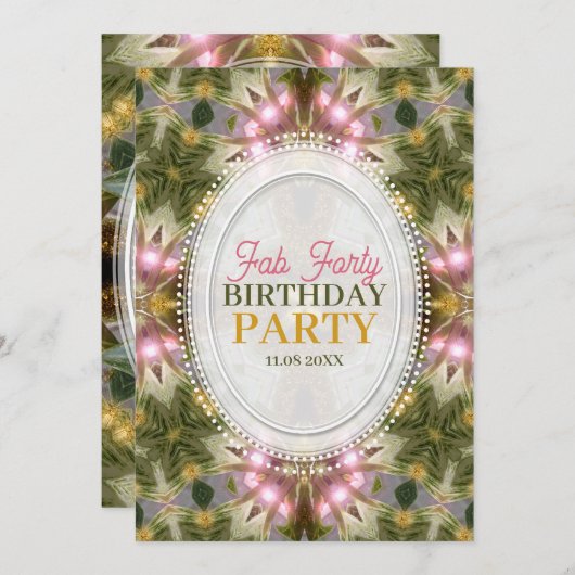 Forest Princess Fab 40ste geboortedag Kaart (Voorkant / Achterkant)