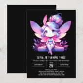 Forest Printable Fairy Birthday Kaart (Voorkant / Achterkant)