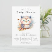 Forest Printable Owl Baby shower Kaart (Staand voorkant)