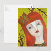 Forest Queen. Kunstschilderij van sprookjesmeisje Briefkaart (Voorkant / Achterkant)