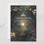 Forest Quinceañera 15 Anos Bloemen Goud Kaart (Voorkant)