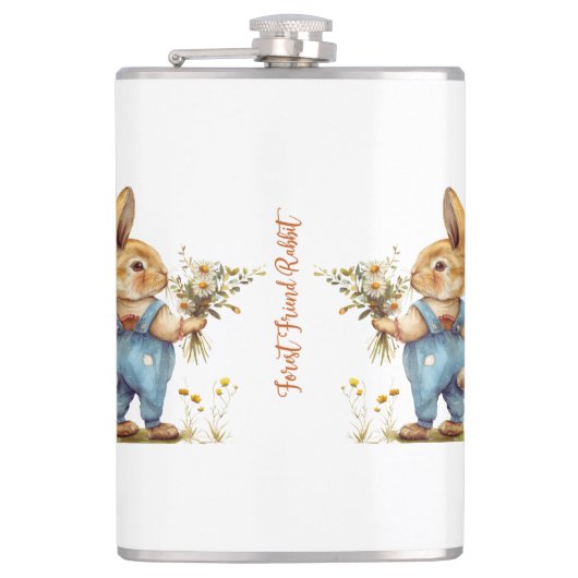 Forest Rabbit Flask - Een boswachter Heupfles (Voorkant)