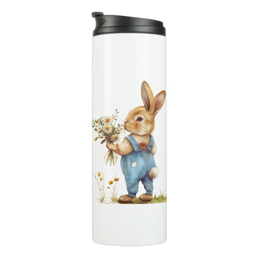 Forest Rabbit Travel Mug – Woodland Warmte op de w Thermosbeker (Geroteerd rechts)