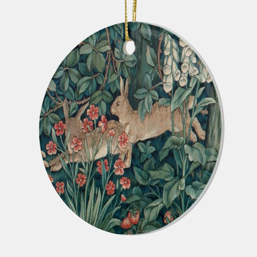 Forest Rabbits Tapestry Keramisch Ornament (Links)
