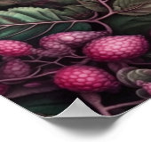 Forest Raccoon Pink Berries | Raccoon Wall Print (Hoek)