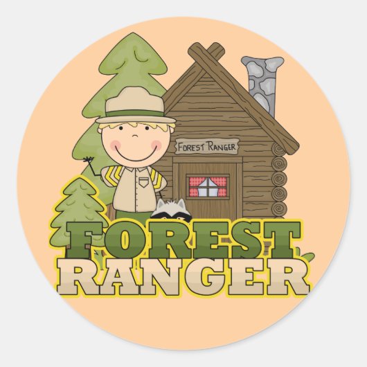 Forest Ranger Jongen Tshirts en geschenken Ronde Sticker (Voorkant)