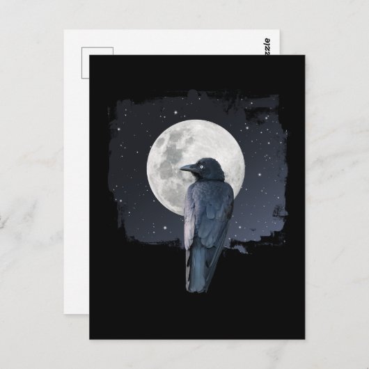 Forest Raven Cold Moon Briefkaart (Voorkant / Achterkant)