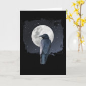 Forest Raven Cold Moon Kaart (Gele Bloem)