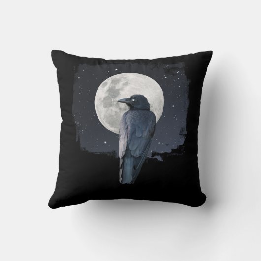 Forest Raven Cold Moon Kussen (Achterkant)