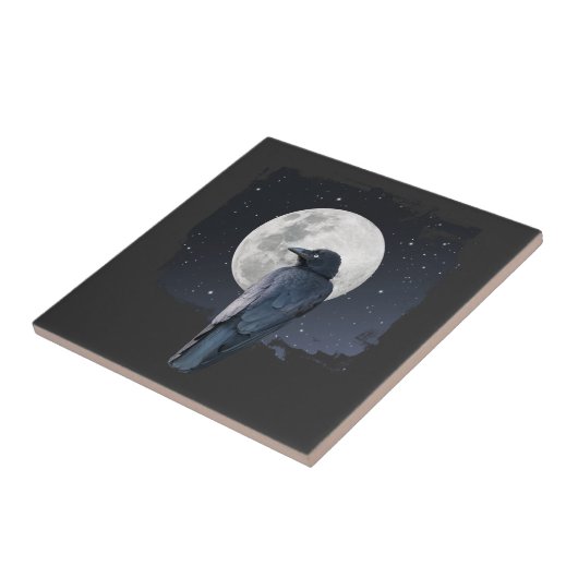 Forest Raven Cold Moon Tegeltje (Zijkant)