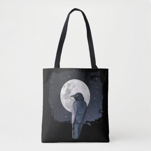 Forest Raven Cold Moon Tote Bag (Voorkant)