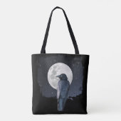 Forest Raven Cold Moon Tote Bag (Achterkant)