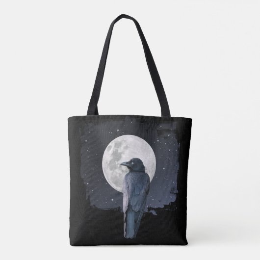 Forest Raven Cold Moon Tote Bag (Achterkant)