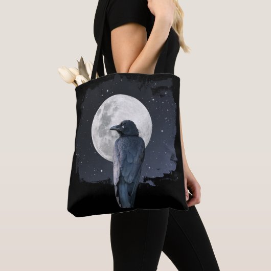 Forest Raven Cold Moon Tote Bag (Dichtbij)