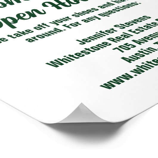 Forest Real Estate Company Custom Open House Poster (Hoek)