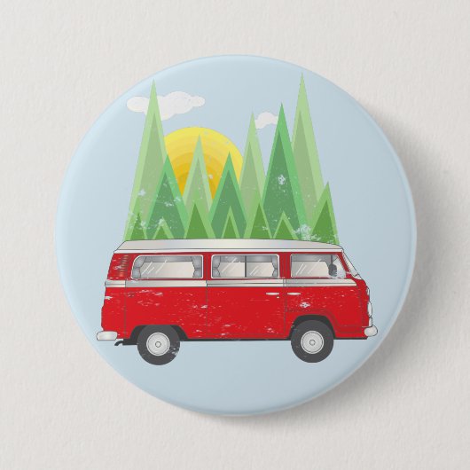 Forest retro Van Ronde Button 7,6 Cm (Voorkant)