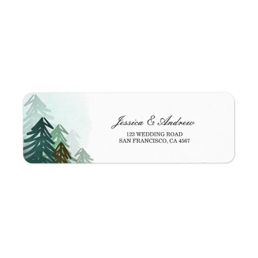 Forest Return Address Label Rustic Adventure Pine (Voorkant)