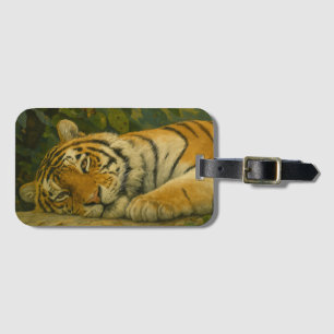 Forest Reverie - Resting Tiger in Oerwoud Light Bagagelabel