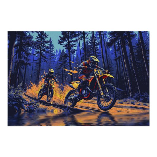 Forest Ride - Motorcross Racers Perfect Poster (Voorkant)