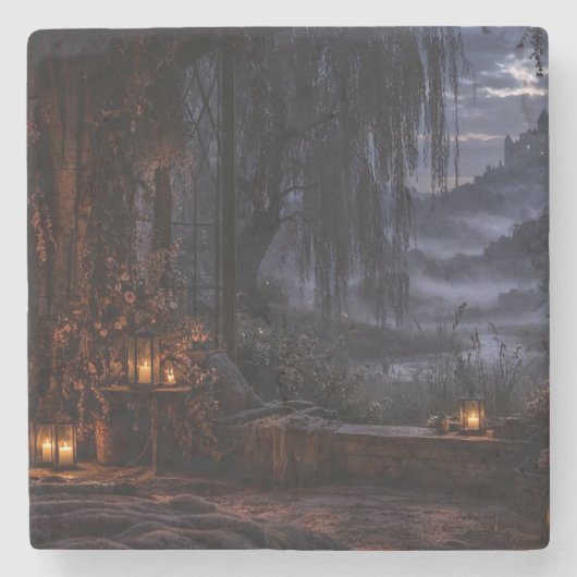 Forest River Path Coaster Stenen Onderzetter (Voorkant)