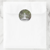 Forest Road Snow Pine Trees Foto Ronde Sticker (Tas)