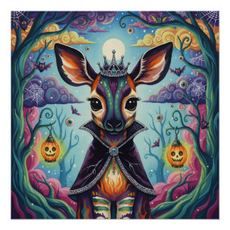 Forest Royalty-vrij spel - Whimsical Halloween Hyb Perfect Poster