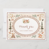 Forest Rustic Baby shower Dank u kaart (Voorkant)
