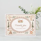 Forest Rustic Baby shower Dank u kaart (Staand voorkant)