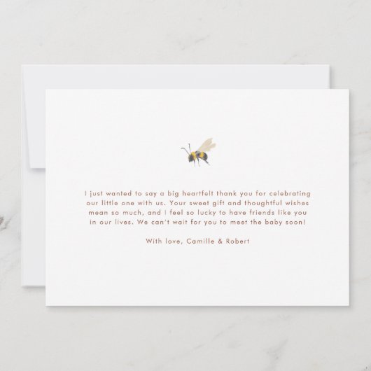 Forest Rustic Baby shower Dank u kaart (Achterkant)