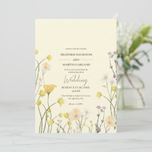 Forest Rustic Flower Elegant Pastelbruiloft Kaart