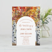 Forest Rustic Herfst Herfst Woodland Wedding Kaart (Staand voorkant)
