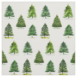 Forest Scandinavian Kersttree Pattern Cute Stof