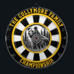 Forest Scene Grizzly Beer Target Dartbord<br><div class="desc">Een sterk grizzly beer in het bos,  omlijst door een gedurfd cirkelvormig doel.</div>